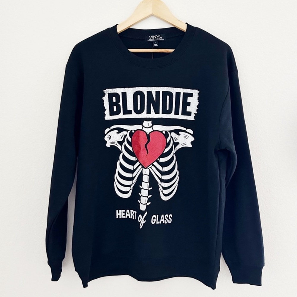 NEW Blondie Heart Of Glass Graphic Sweatshirt